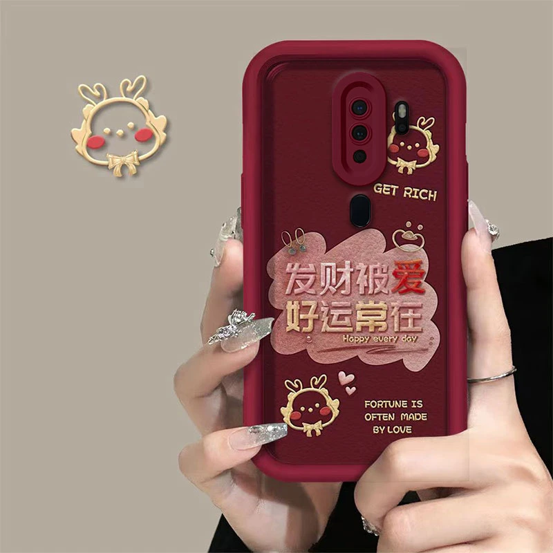 爱财爱己OPPOA11手机壳A11X金刚砂防摔全包镜头磨砂软天眼潮ins
