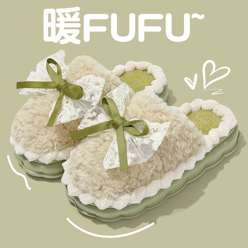 踩屎感棉拖鞋女款冬季2024新款保暖冬天室内家居踩屎感厚底拖鞋冬