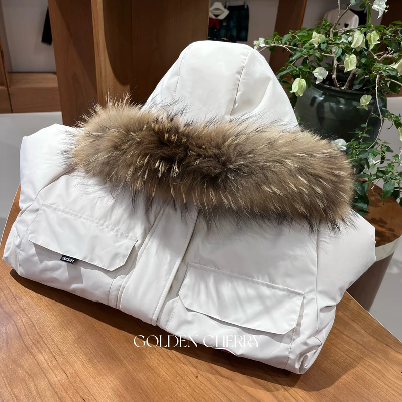 【Golden cherry】亲子纯色小标字母连帽羽绒服566311