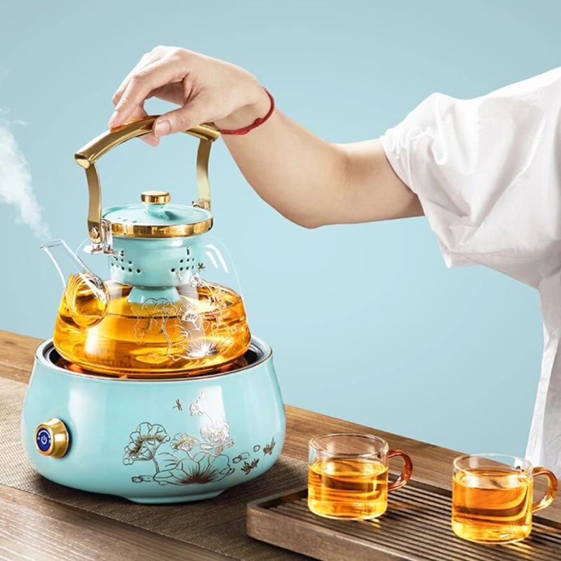 玻璃煮茶壶烧水壶电陶炉煮茶器茶具套装网红家用全自动蒸汽煮茶炉