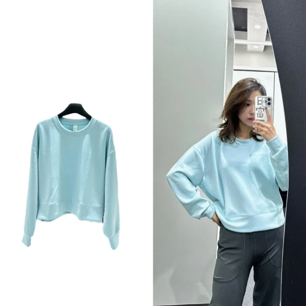 lu家订单空气层裸感短款廓形宽松卫衣