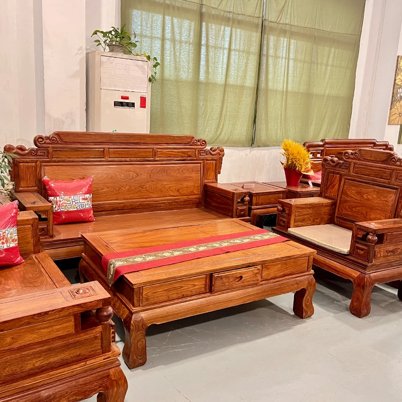 盛世卓艺轩刺猬紫檀财源滚滚沙发国标红木家具源头工厂定制成套