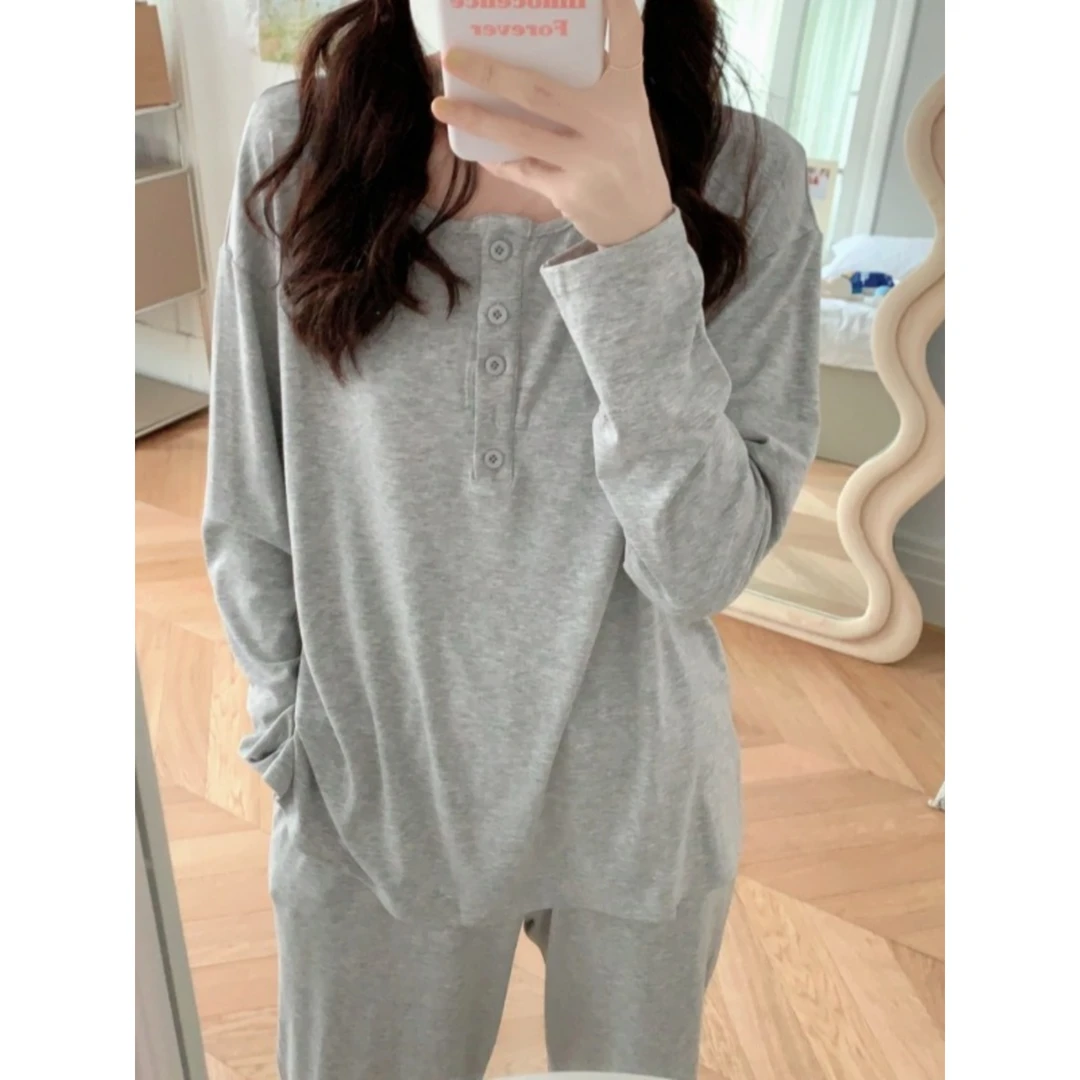 维多利亚莫代尔睡衣女款春夏季长袖休闲可外穿大码家居服两件套装