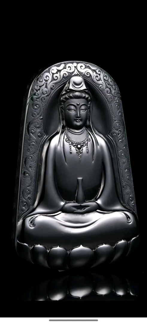 天然缅甸墨翠观音