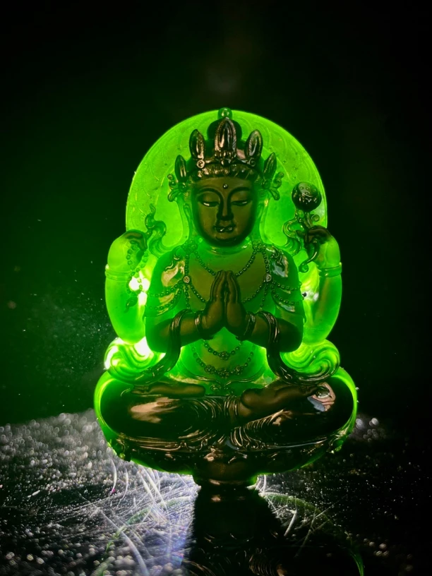 天然缅甸墨翠观音