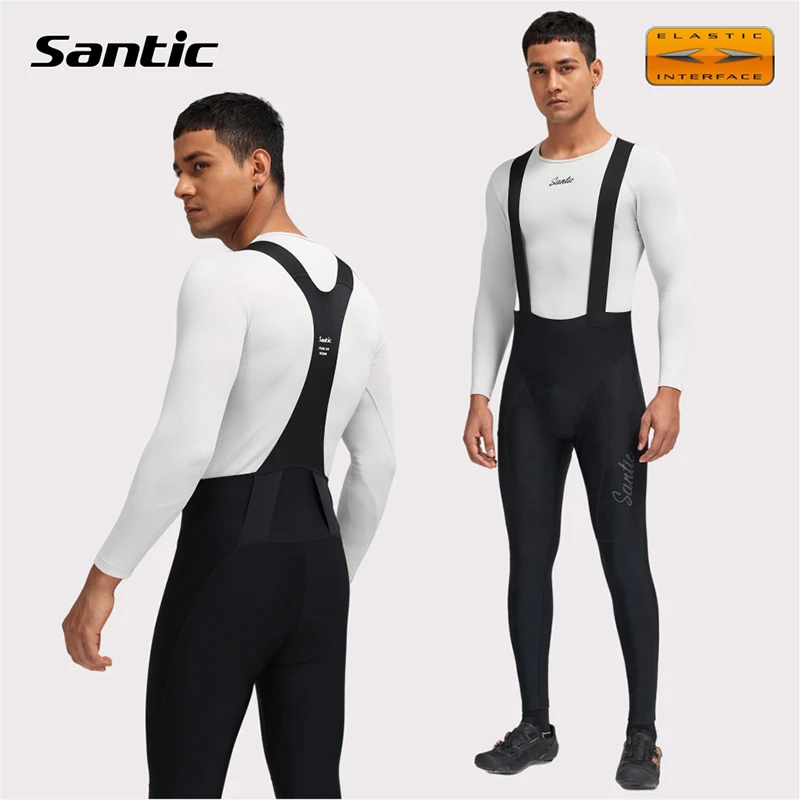 Santic/森地客男式秋冬 意大利双箭头坐垫 抓绒骑行背带长裤 逍遥