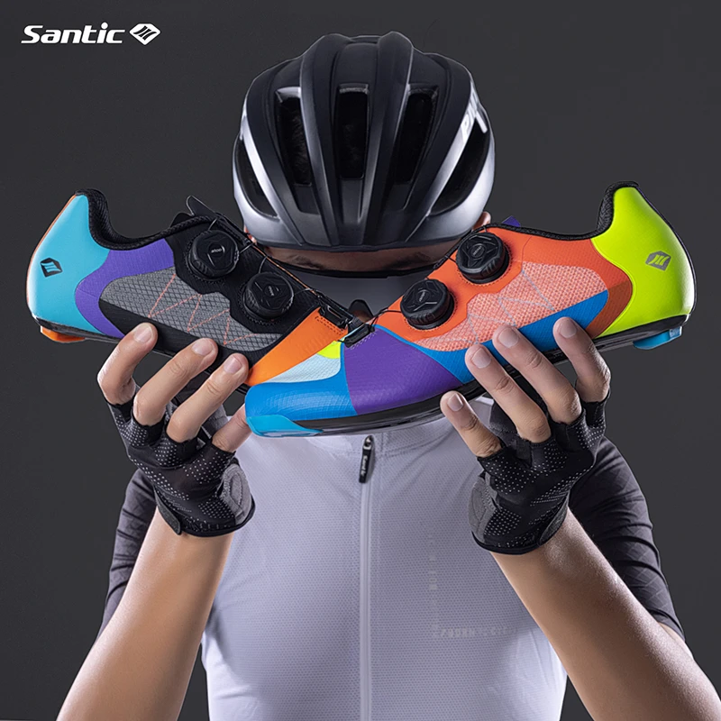 Santic/森地客男款春夏拼接风 12级碳纤底公路骑行锁鞋 罗伯特