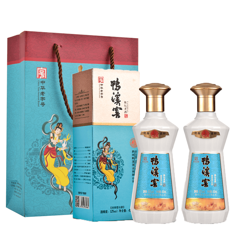 鸭溪窖鸭溪窖陈坛老酒 浓香纯粮优级白酒 双瓶装赠礼袋52度450ml