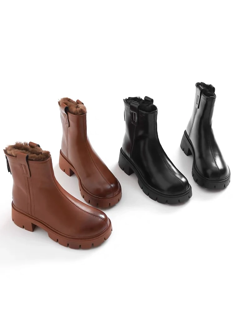 【大乔专属】时尚百搭粗跟靴子短靴英伦风单靴秋冬9188