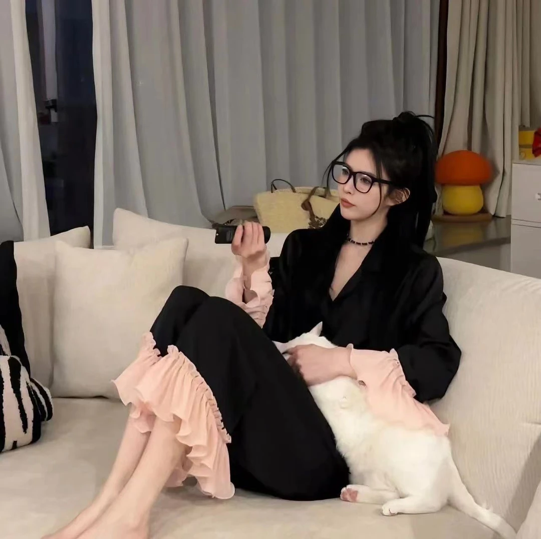 喇叭袖性感冰丝睡衣女春秋季夏天2025新款冰丝绸高级感薄款家居服