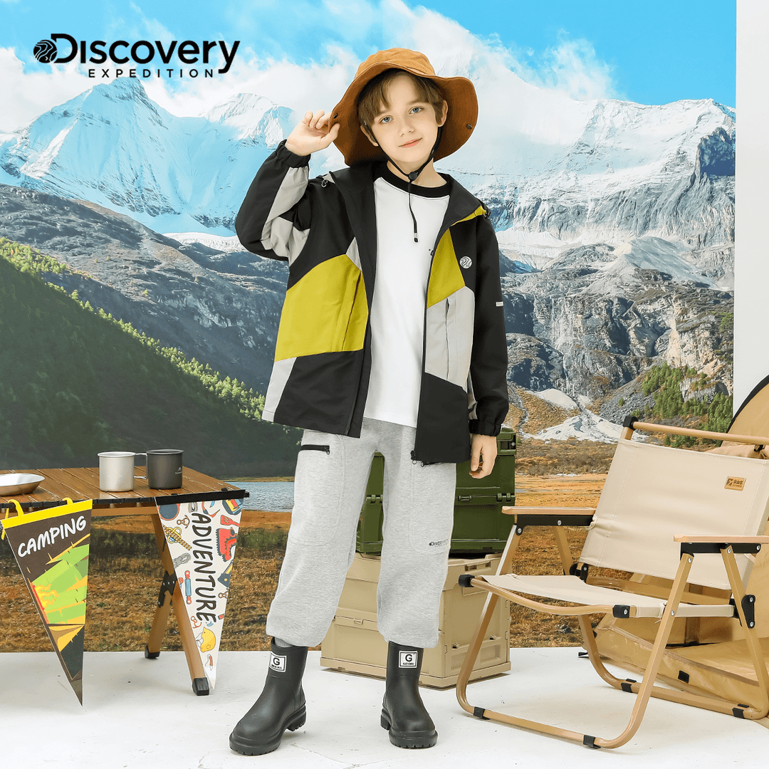 Discovery男童冲锋衣春秋中大童户外防水防风运动外套DAXM85584