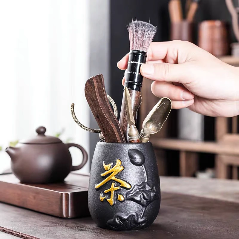 茶道六君子套装功夫茶具配件大全泡茶工具茶刀茶夹茶刷勺6君子