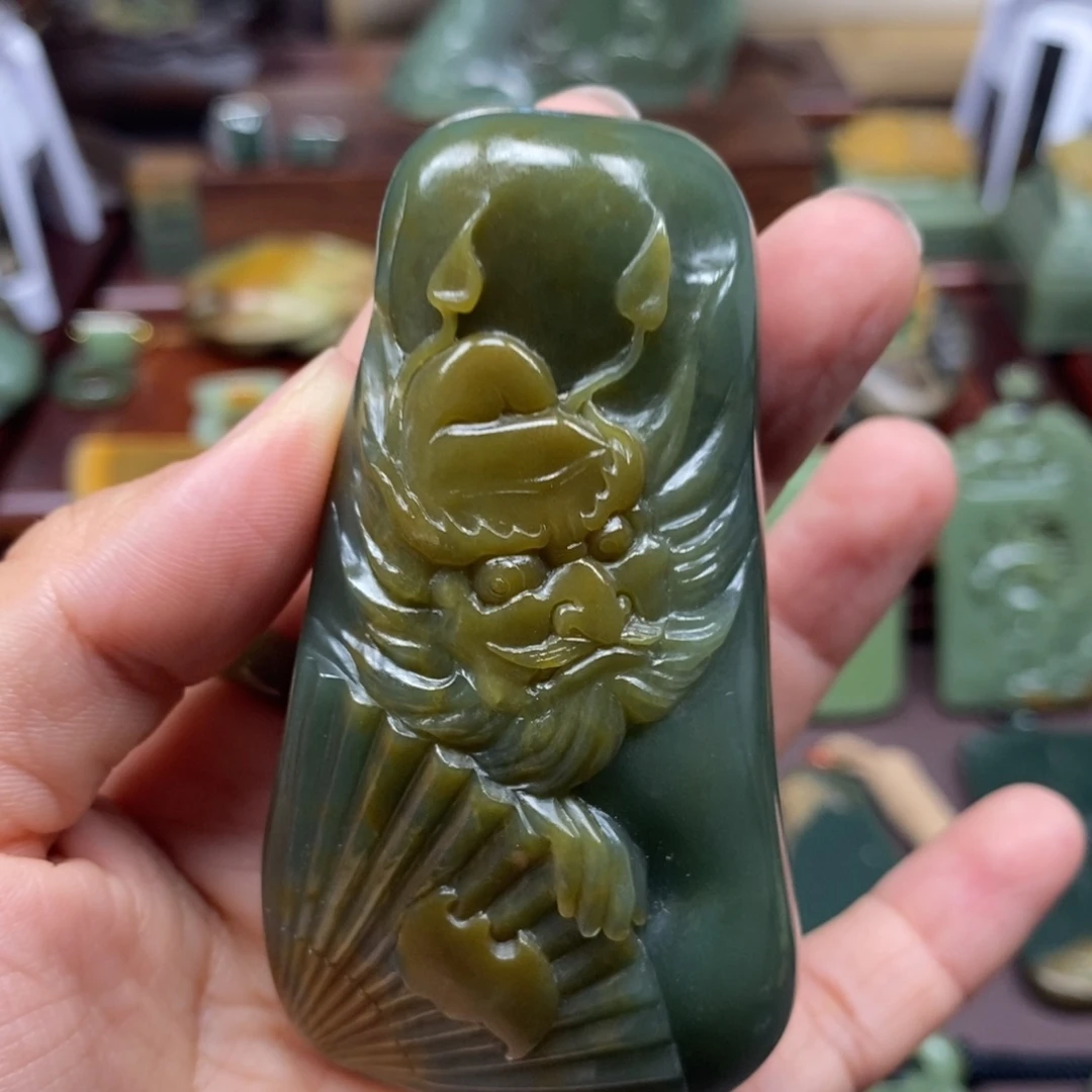 岫岩河磨玉（透闪石质玉）析木未镶嵌平****H