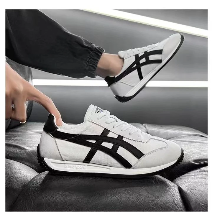 运动鞋秋季透气时尚厚底布面阿甘鞋低帮平底休闲跑步男鞋工厂批发