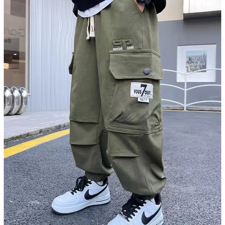 童装休闲工装裤2025春秋新款纯棉中大童帅气宽松儿童运动洋气长裤