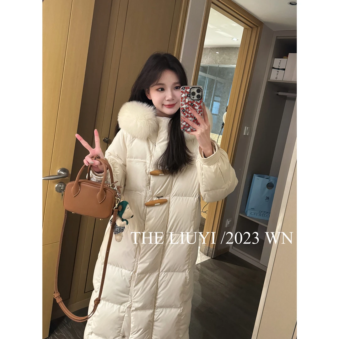 【LIUYI】雪国来信~90白鸭绒狐狸毛领羽绒服中长款外套312251