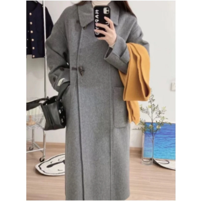 【LIUYI】牛角扣双面呢大衣210051