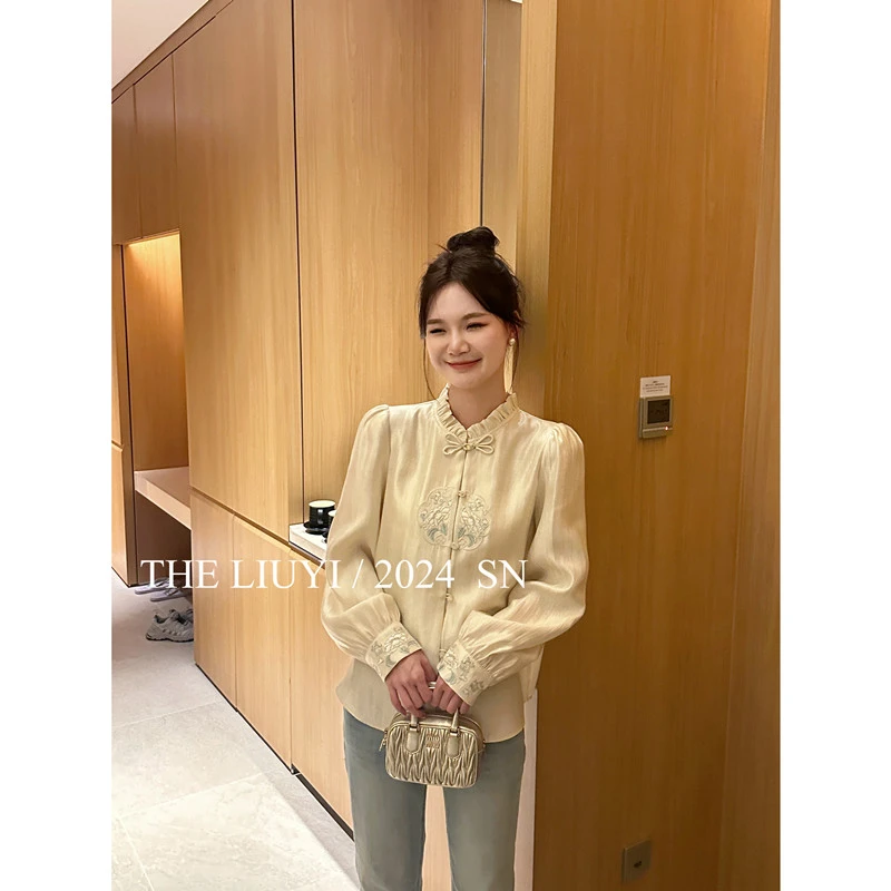 【LIUYI】如意～春季新中式国风刺绣上衣42244
