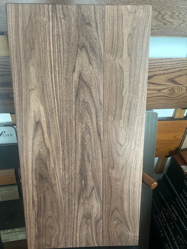 A0081实木地板黑胡桃色宽板中古风