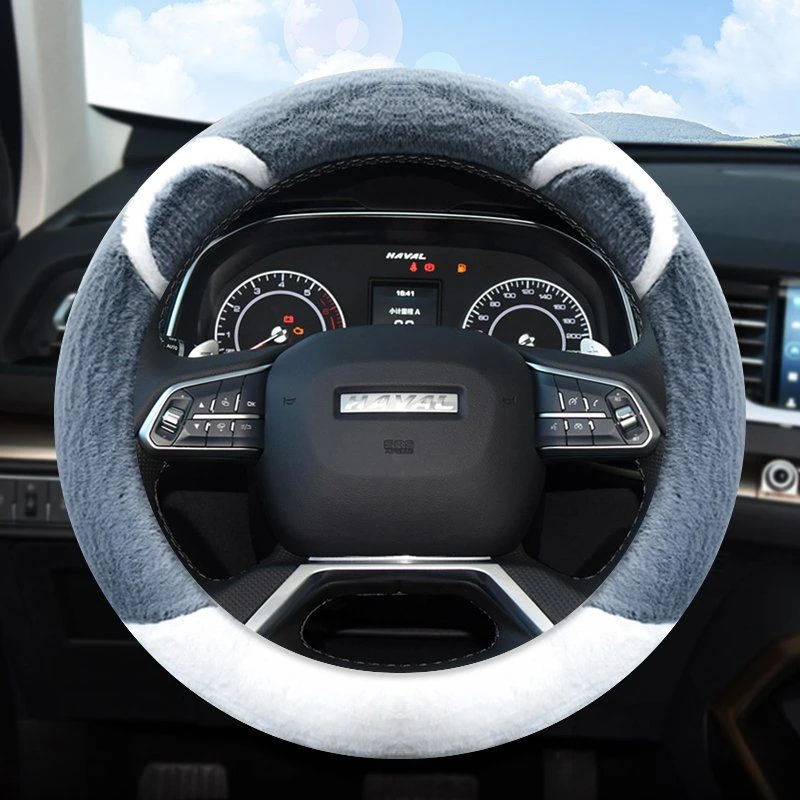 适用哈弗初恋赤兔哈佛大狗冬季毛绒方向盘套