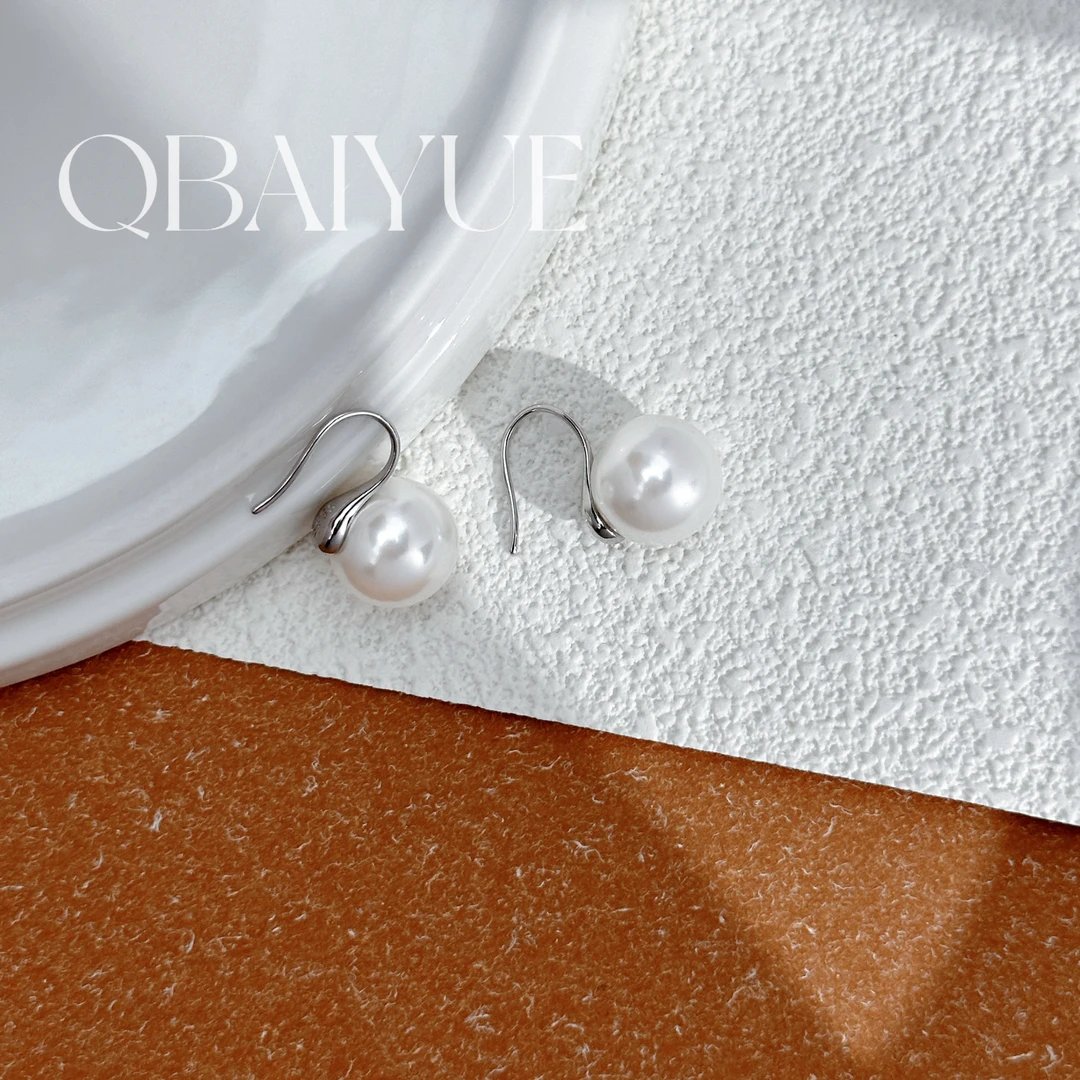 925银耳饰 经典人气款 耳勾12-13MM大白珠 百搭仙女简约精致