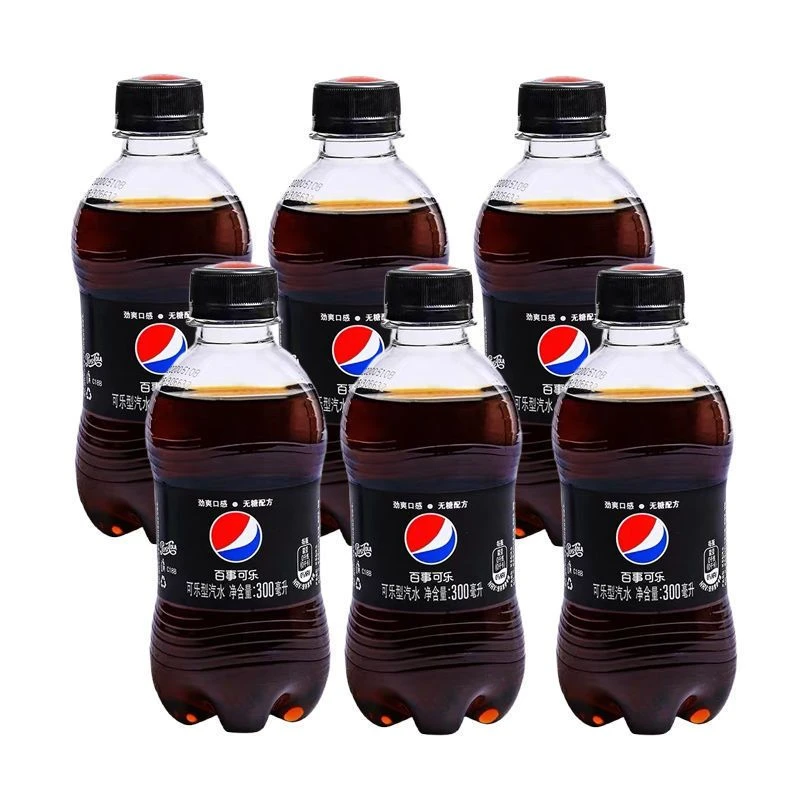 【新货】无糖百事可乐300mL*6瓶 碳酸汽水小无糖可乐饮品畅饮解渴