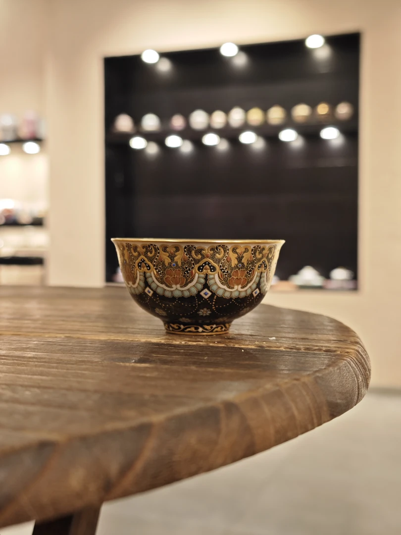 堆金图案 璎珞纹吊珠 小碗杯