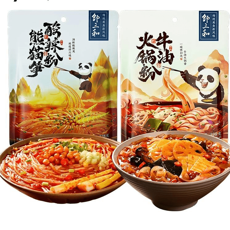 和熊猫笋子酸辣粉金汤火锅粉袋装重庆四川粉丝速食囤货邹小和笋1g