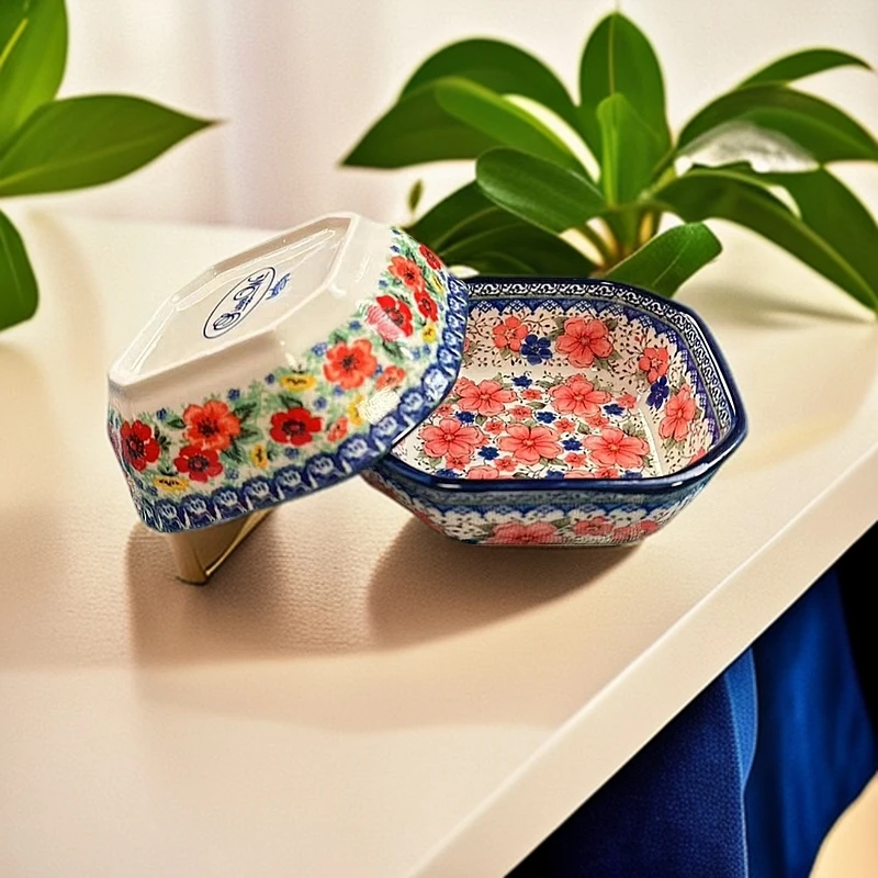 （2）高温瓷釉下彩两色4.5英寸蘸料碟巴黎春天/樱花