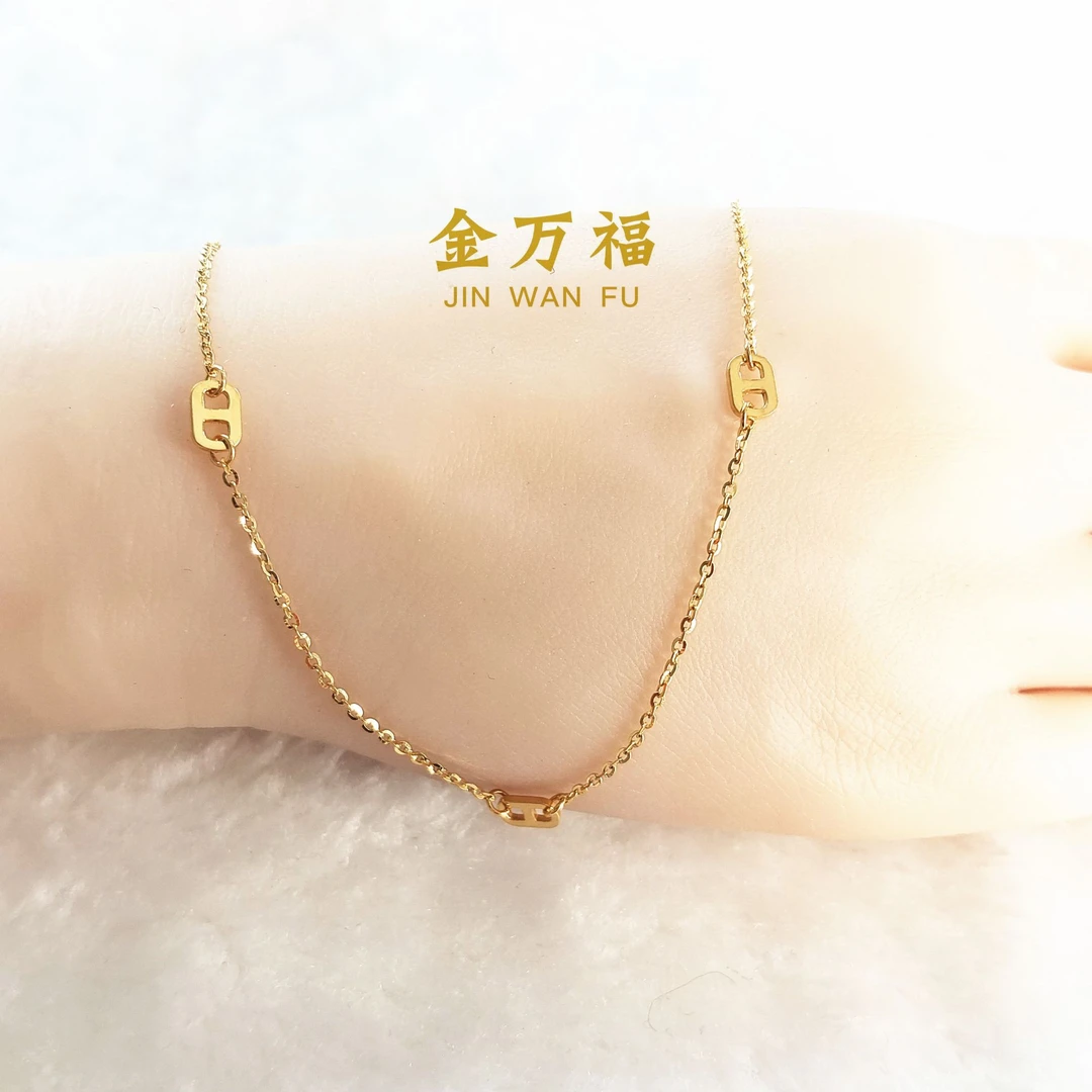 金万福黄金 5G工艺时尚素链4.34g