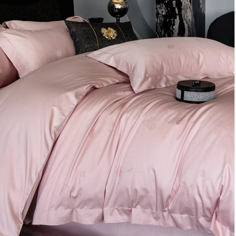 必回购轻奢高级感长绒棉纯棉四件套全棉提花欧式浪漫被套床上用品