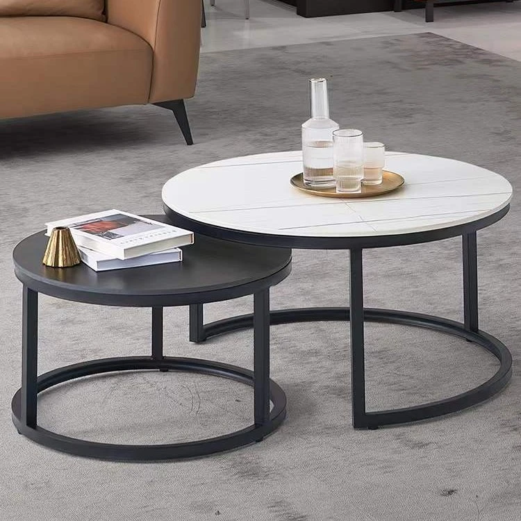 【静姐专属】岩板圆形茶几极简轻奢客厅简约北欧小户型大理石茶桌