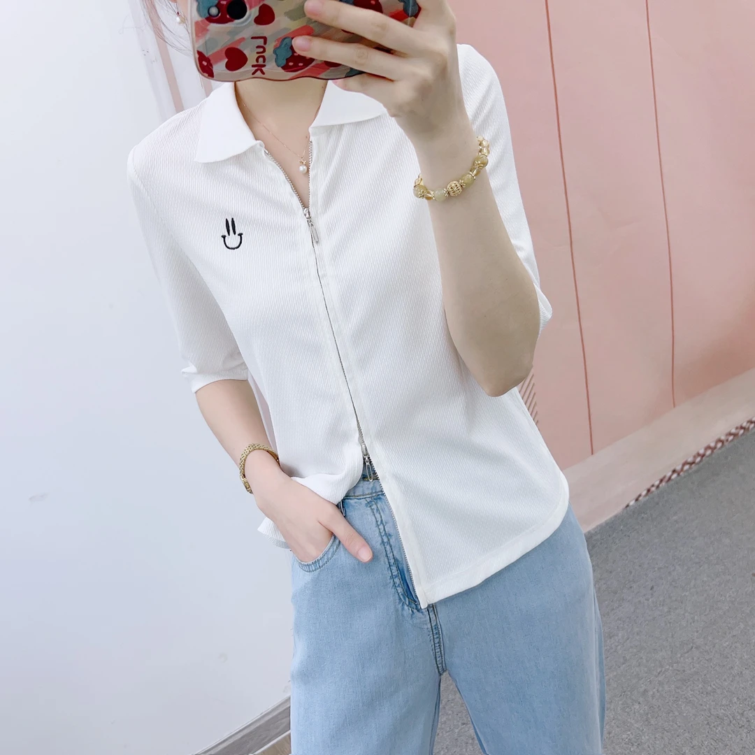 207韩版翻领百搭拉链小衫Q23207拉链开衫F3