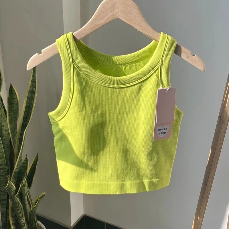 女童纯色ins吊带背心25夏新款女宝打底无袖修身短款简约上衣外穿