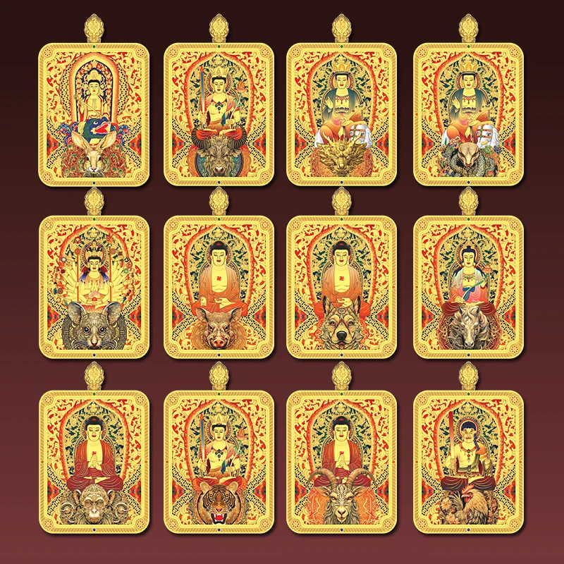 新款【五台山】2025新款双面五爷文殊国风项链吊坠