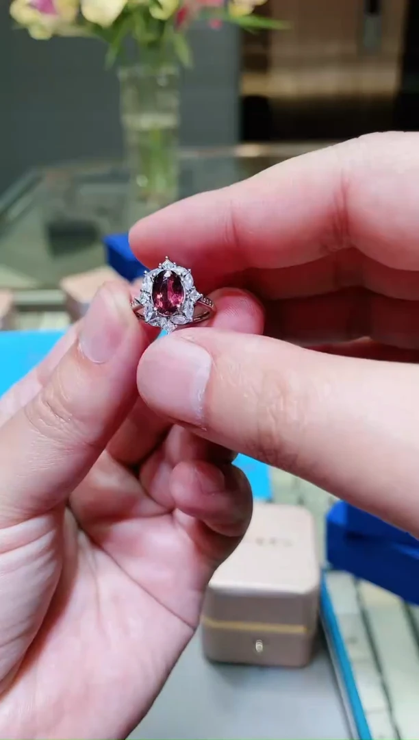 【闪购商品】碧玺戒指银S925镶嵌1