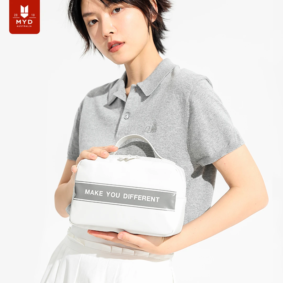 MYD化妆包女2025新款便携大容量皮质防水旅行手提小收纳包洗漱包