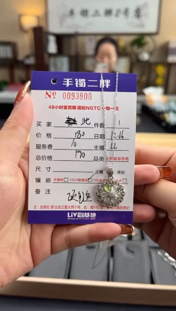【闪购商品】翡翠项链银S925镶嵌多人