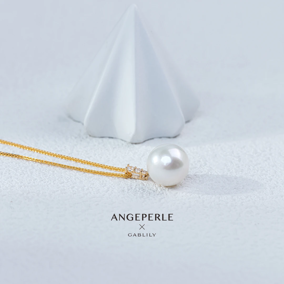 珈白丽100%纯淡水珍珠吊坠18K金扣头含肖邦银链经典时尚百搭气质」