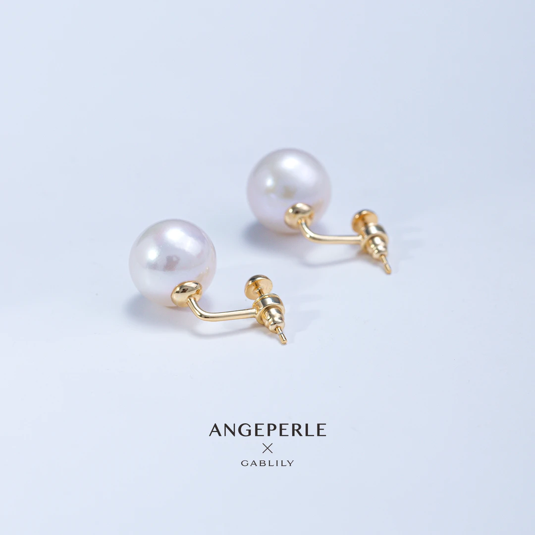 珈白丽【玉总专属】淡水珍珠珈白丽12-12.5mmS925银耳环 气质大点位