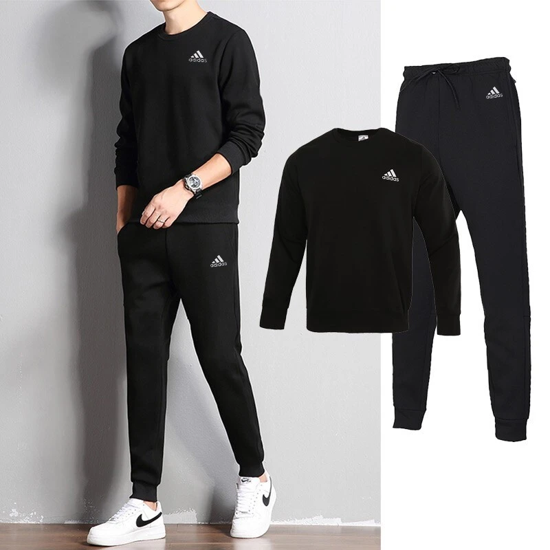 adidas阿迪达斯男套装2023秋季新款休闲卫衣宽松套头衫运动长裤子