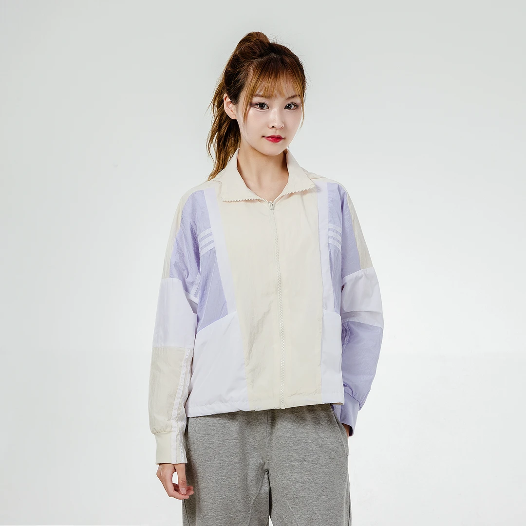 【达人专属】阿迪达斯外套女装新款运动撞色夹克运动休闲上衣H09728