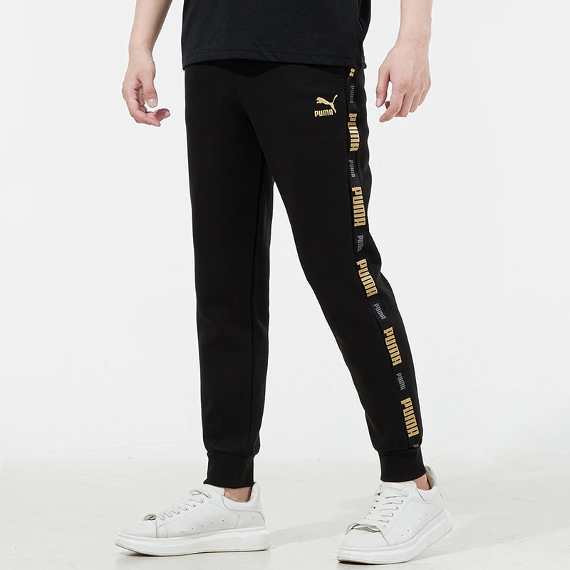 Puma彪马男装针织长裤秋季款刺绣logo运动裤束脚休闲裤534966-01