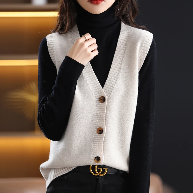 针织毛衣背心女马甲开衫2025早秋新款洋气外搭上衣秋季外穿小马夹