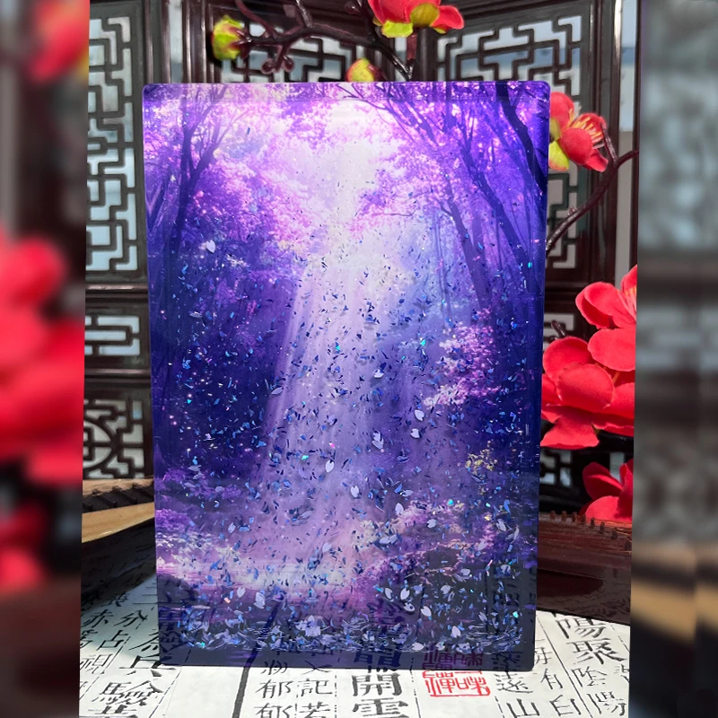 紫藤花流麻冰箱贴亚克力装饰摆件冰箱贴装饰画收藏送礼流沙画卡
