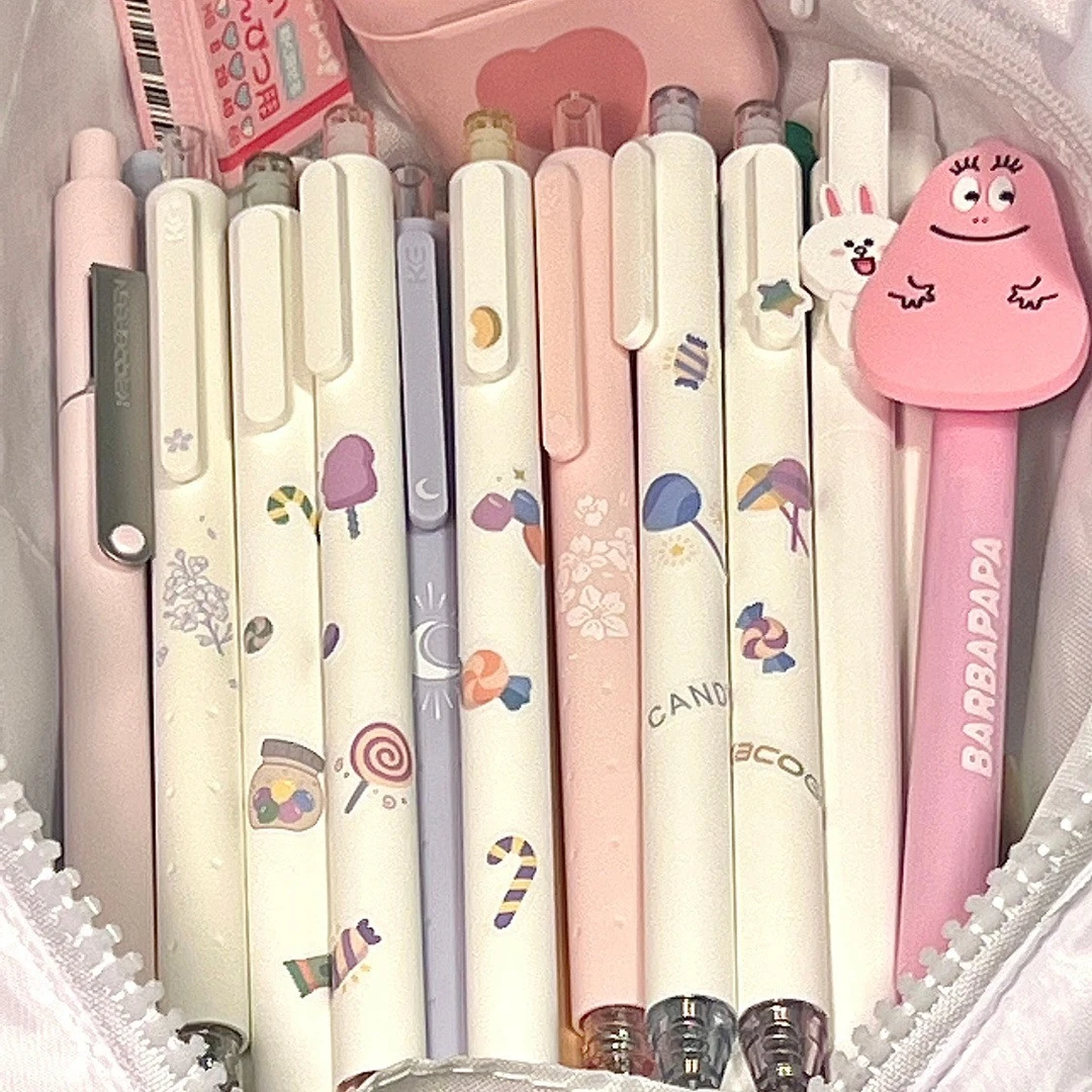 KACO书源糖果系列按动中性笔磨砂笔杆速干可爱少女心高颜值中性笔