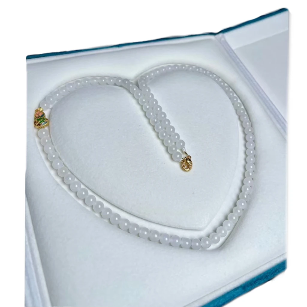 天然和田白玉设计款珠链颈饰