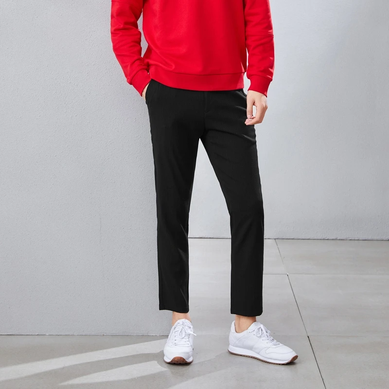 微弹  松紧腰  舒适 H家男微弹中腰舒适松紧抽绳休闲裤V8T35500