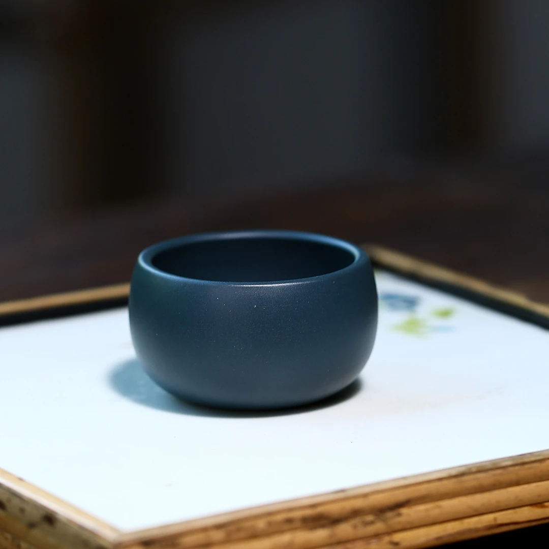宜兴原矿天青泥紫砂小杯品茗杯主人杯套装功夫茶具茶杯紫砂小口杯