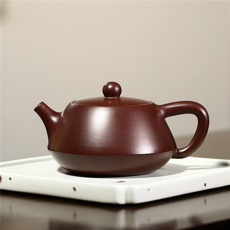 原矿紫龙血卡盖不留口水柱础壶纯手工泡茶壶170cc小容量功夫茶具